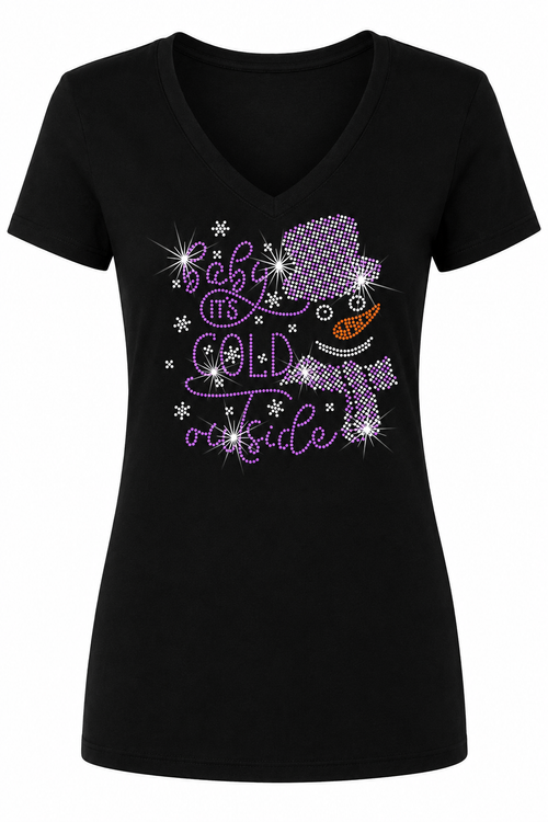 Baby Its Cold - Rhinestone T-shirt