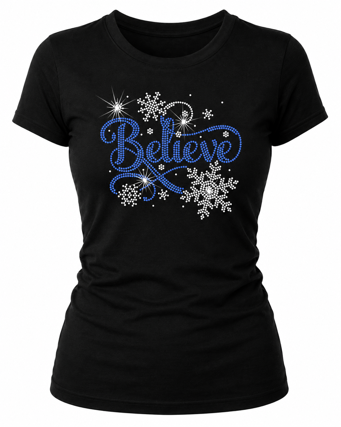 Believe Snow - Christmas Rhinestone T-shirt