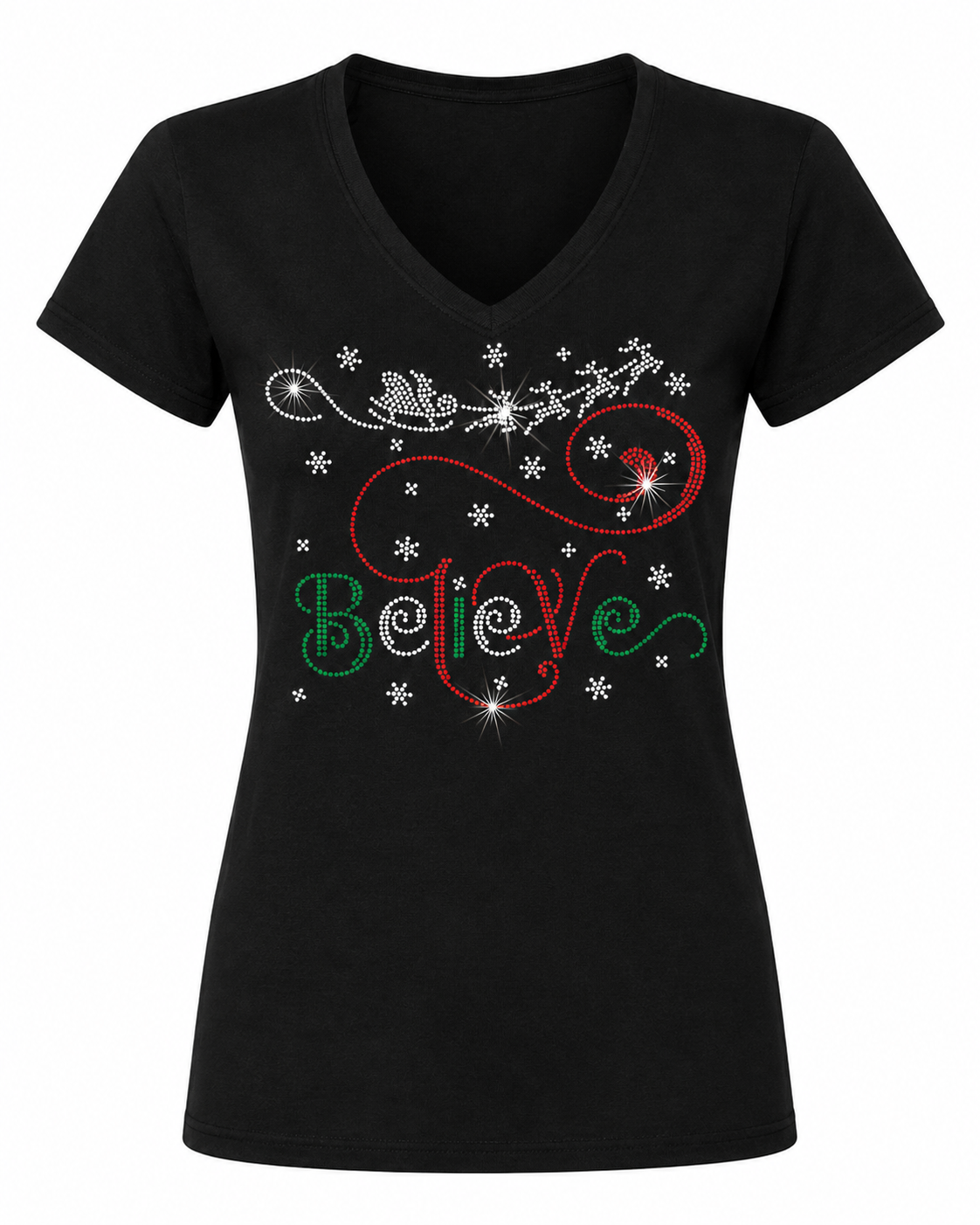 Believe3 - Christmas Rhinestone T-shirt