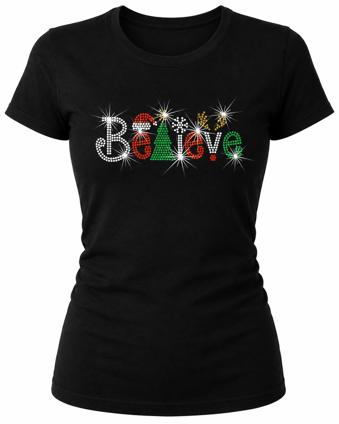 Believe - Christmas Rhinestone T-shirt