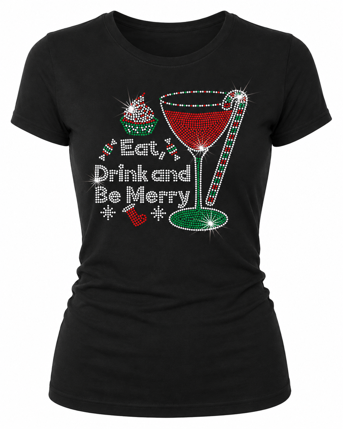 Be Merry - Christmas Rhinestone T-shirt