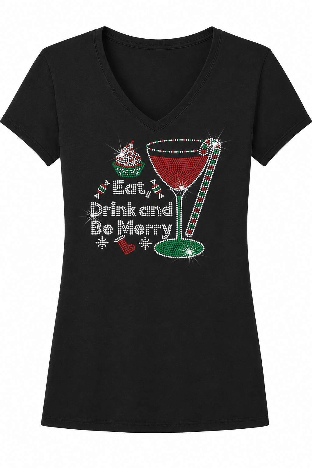 Be Merry - Christmas Rhinestone T-shirt
