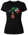 Be Kind Grinch hand - Christmas Rhinestone T-shirt