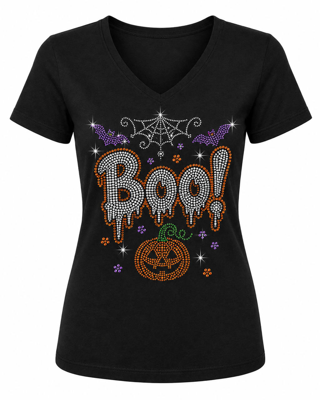 Boo5A - Halloween Rhinestone T-shirt