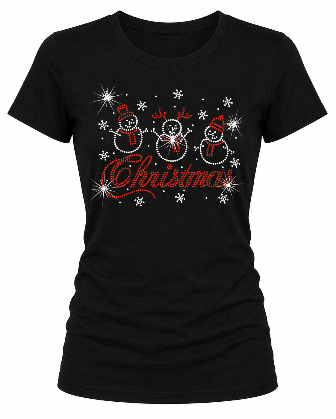 Christmas Snowman - Christmas Rhinestone T-shirt