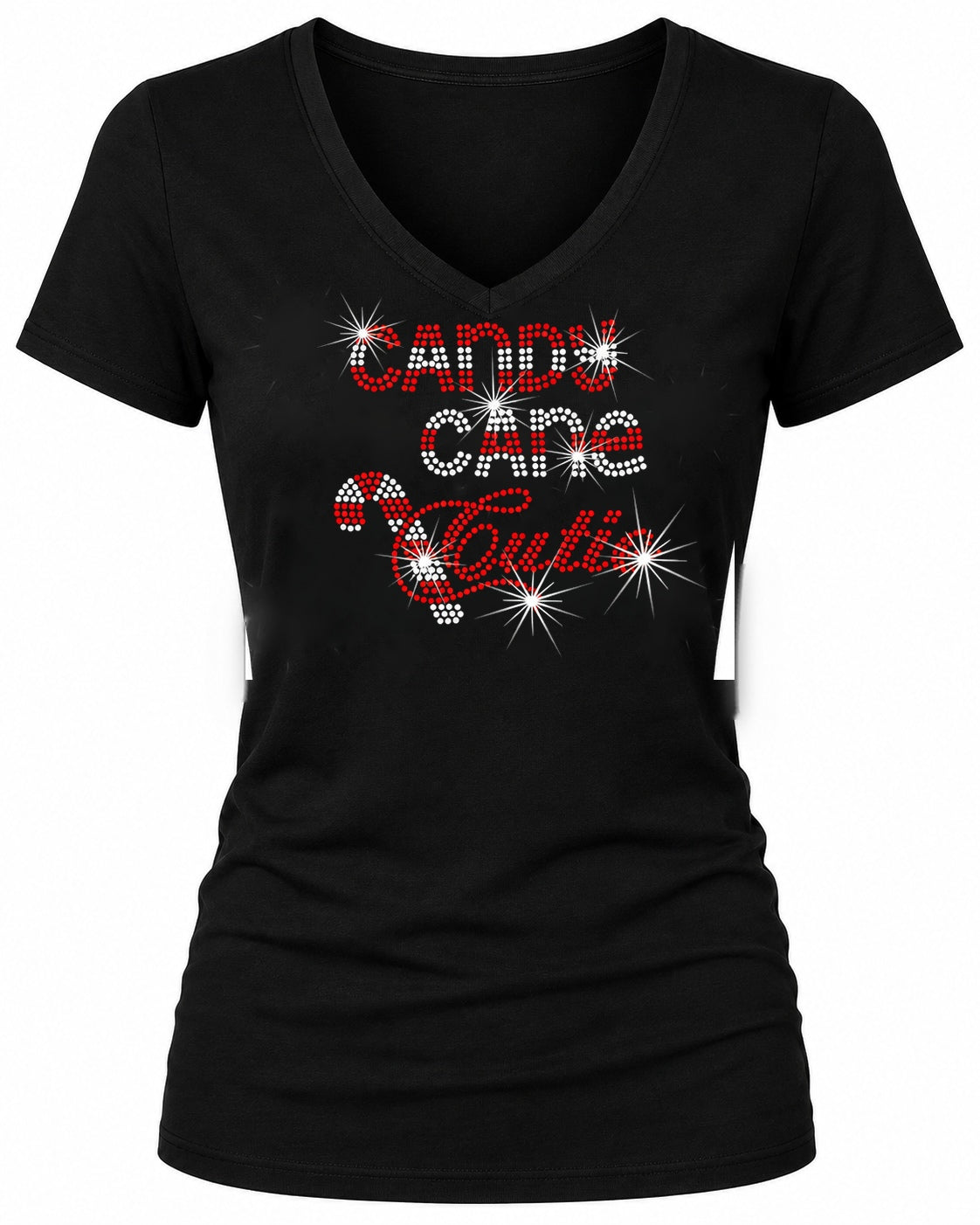 Candy Cane Cutie - Christmas Rhinestone T-shirt