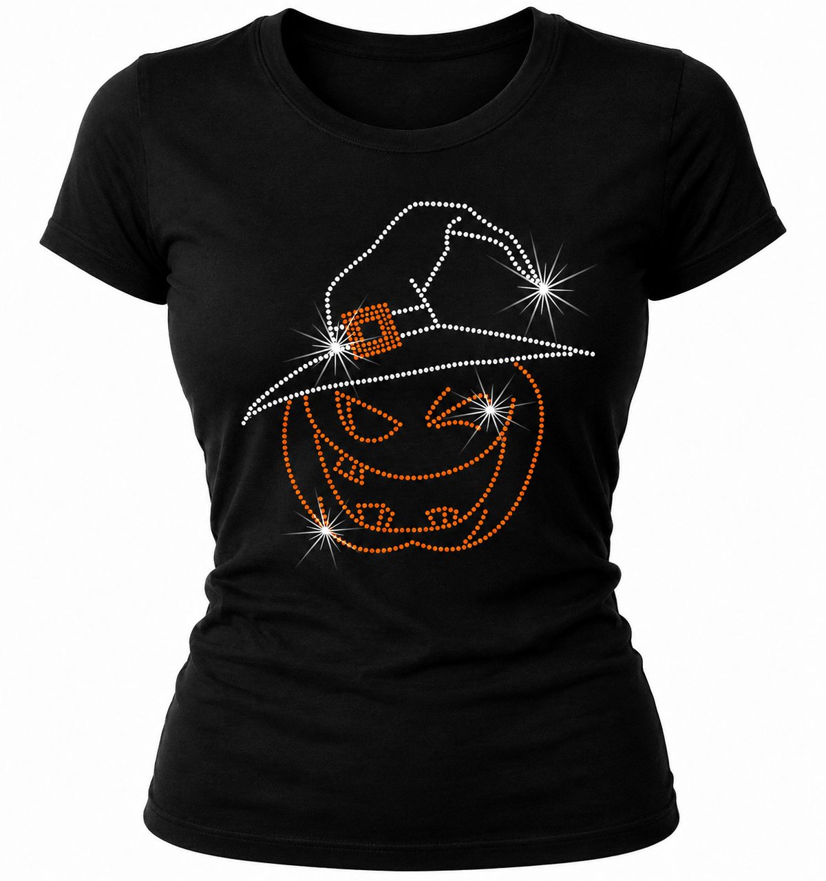 PUMPKIN HEAD - HALLOWEEN RHINESTONE T-SHIRT