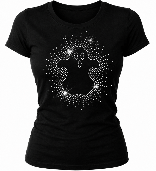 SCATTER GHOST - HALLOWEEN RHINESTONE T-SHIRT