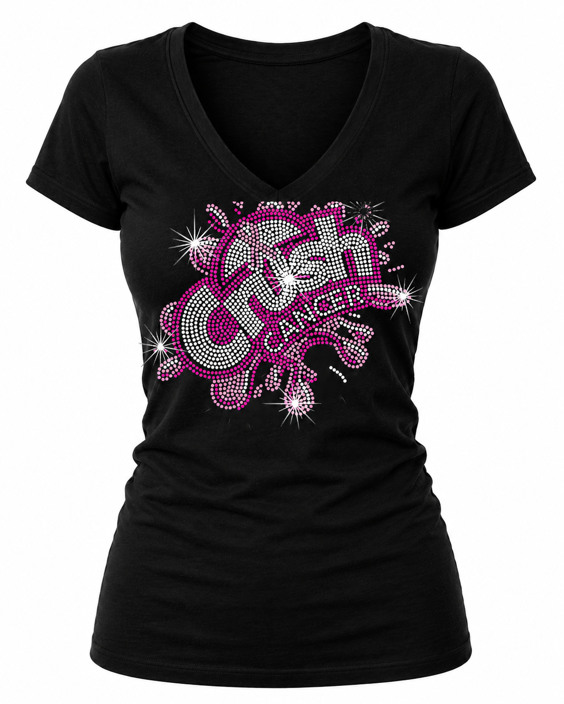Crush Cancer Eye Ribbon Rhinestone T-Shirt