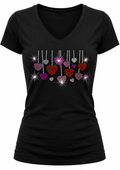 Dangling Hearts - Rhinestone T-shirt.
