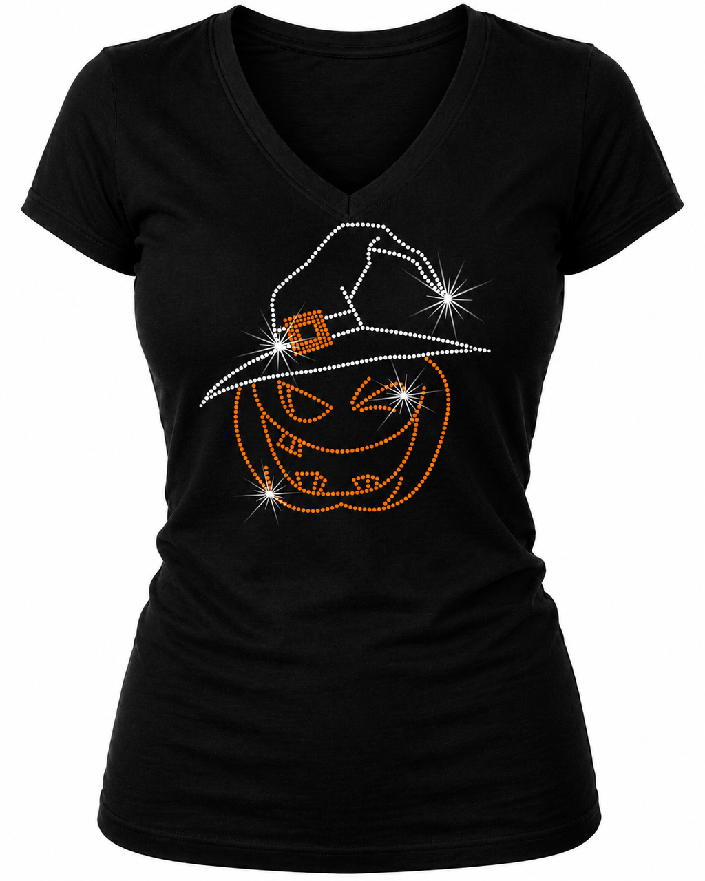 PUMPKIN HEAD - HALLOWEEN RHINESTONE T-SHIRT