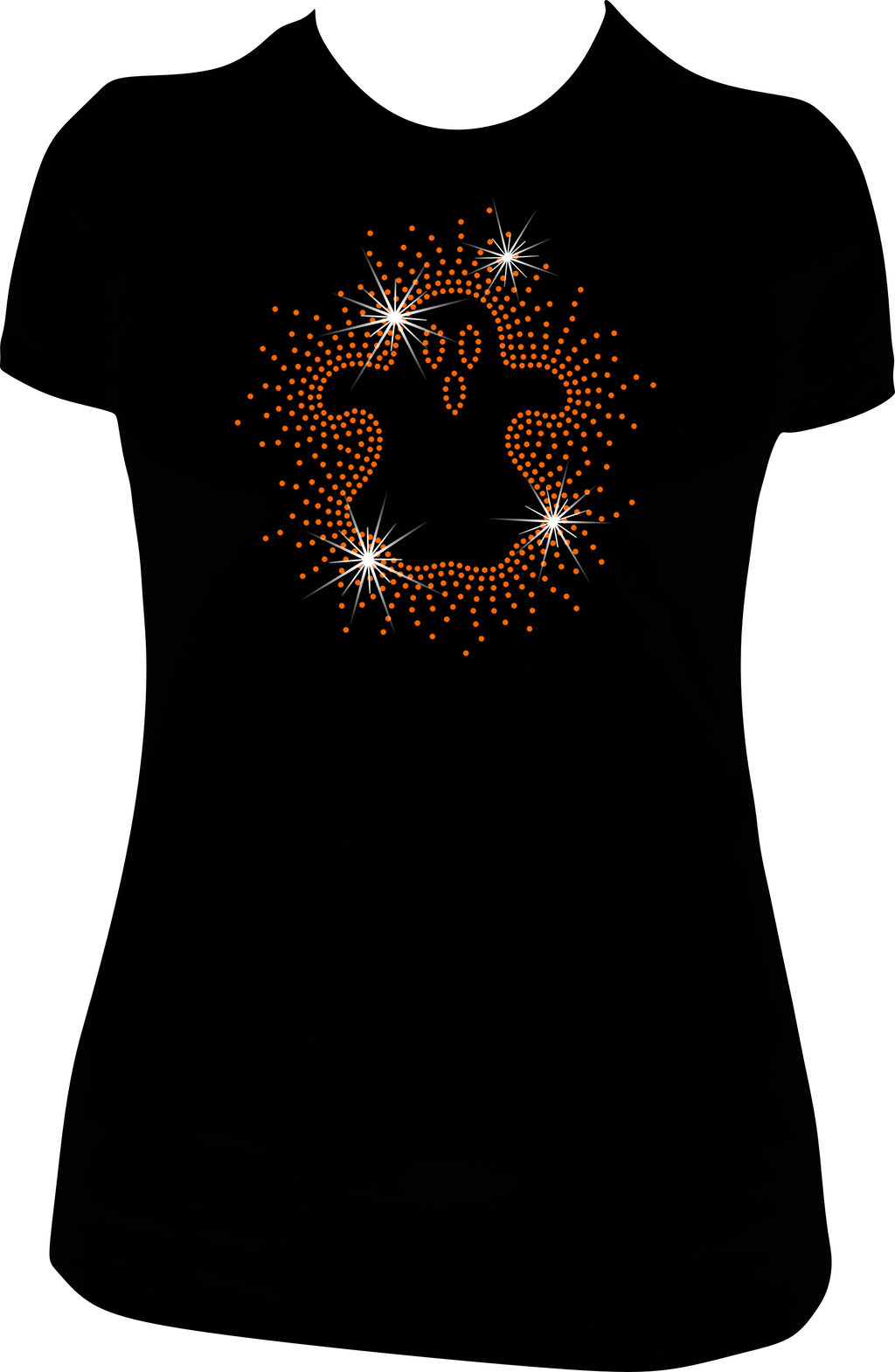 SCATTER GHOST - HALLOWEEN RHINESTONE T-SHIRT