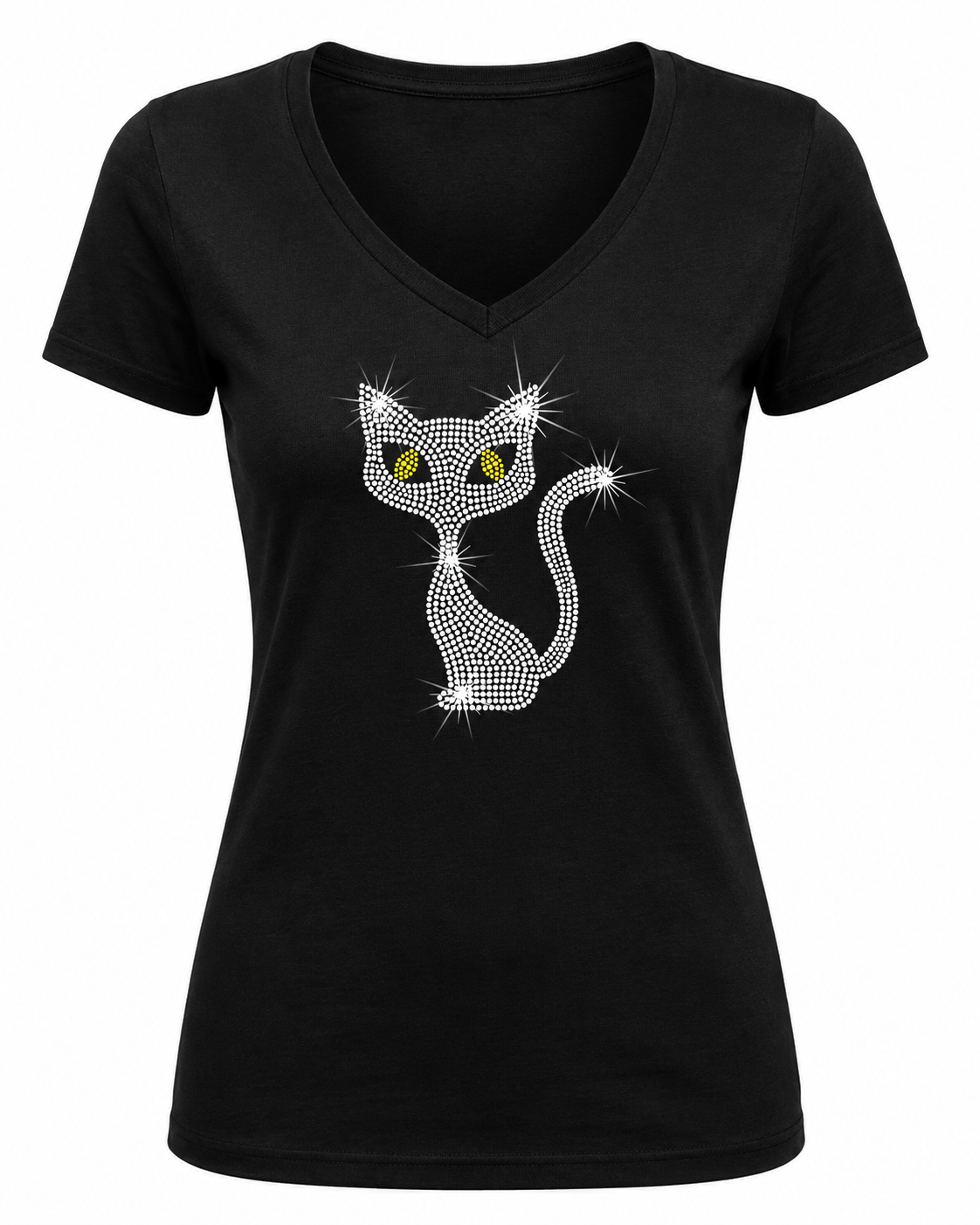 Spooky Cat Rhinestone T-Shirt