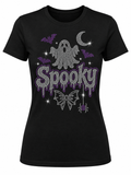 Spooky 11A purple - Halloween Rhinestone T-shirt