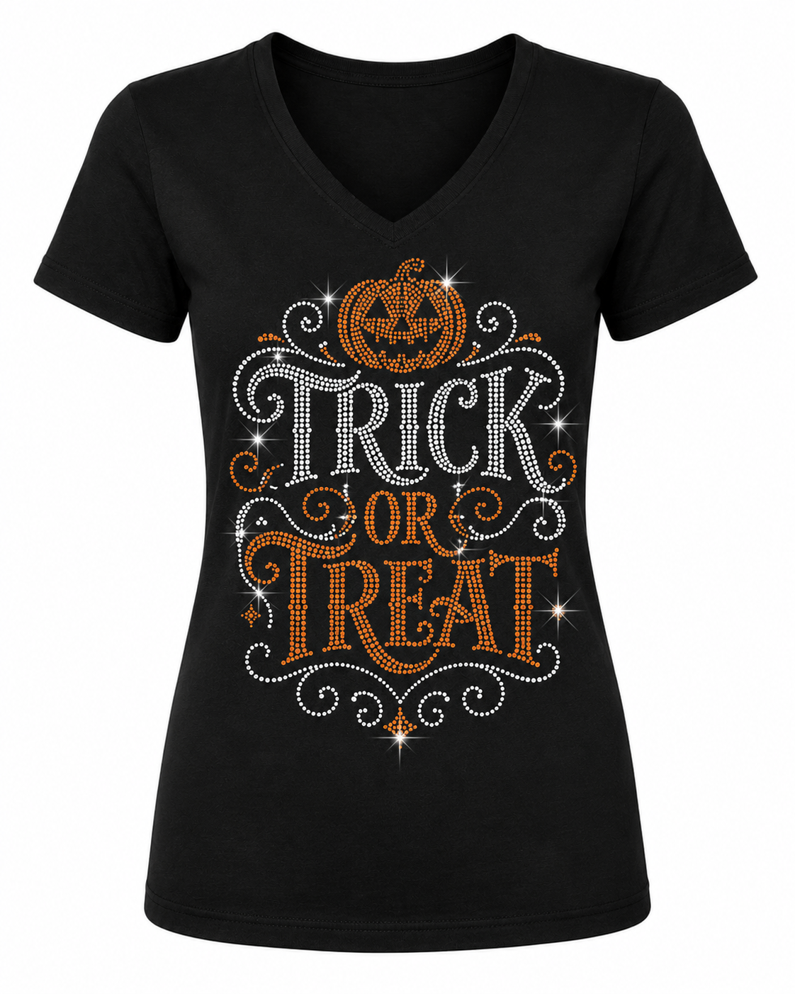 Trick or Treat 4 - Halloween Rhinestone T-shirt