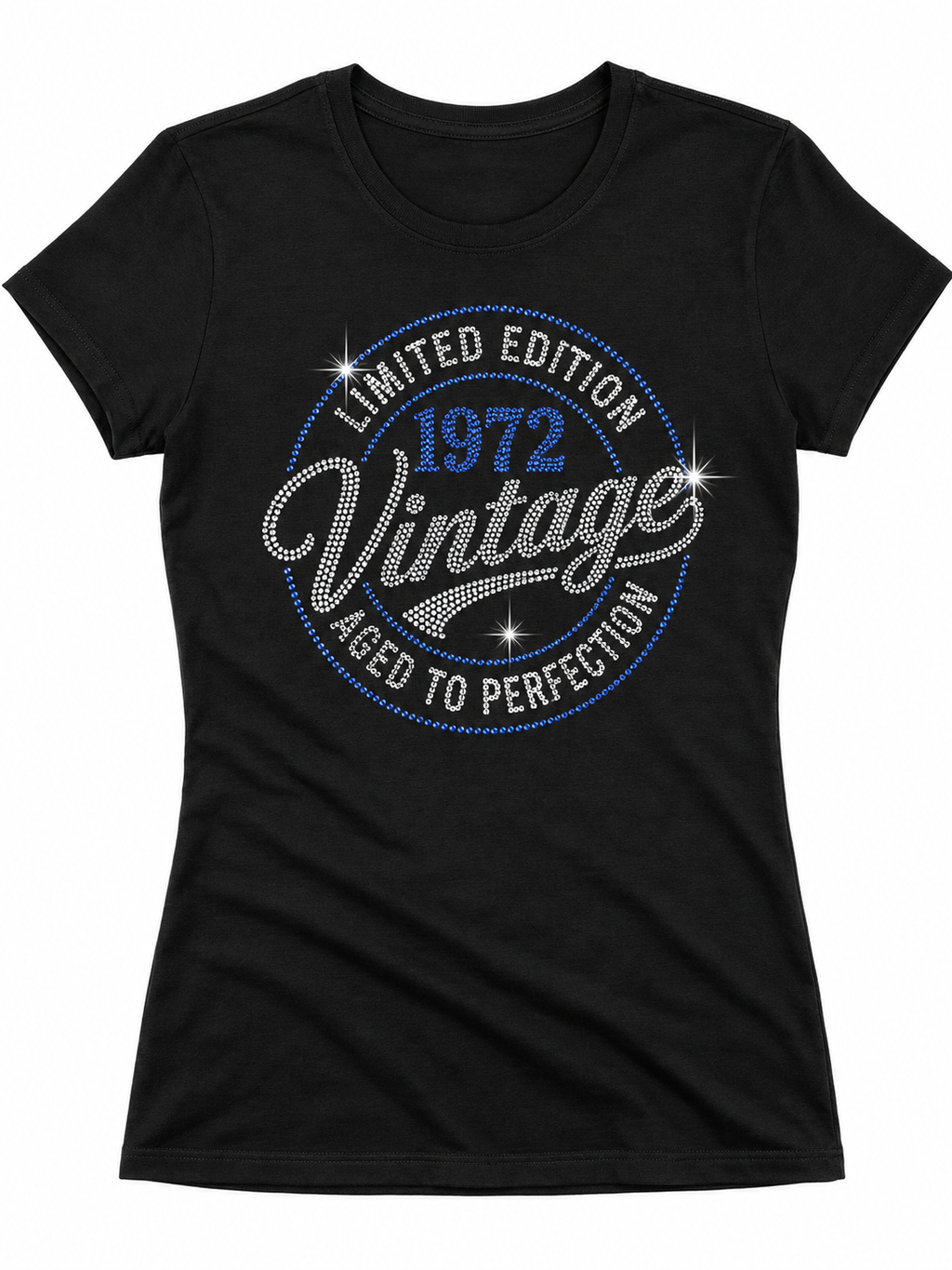 Vintage Aged to Perfect Personalized Rhinestone T-shirt