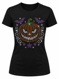 Wicked Pumpkin Halloween Rhinestone T-Shirt