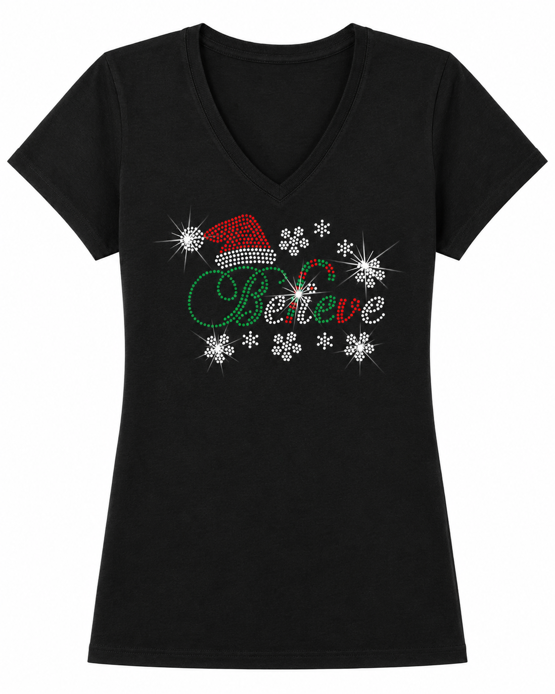Believe2 - Christmas Rhinestone T-shirt